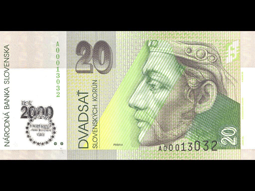 20 Sk 1.9.1993 s. A (2000), přítisk Bi-milénium, CHYBOTISK - rozmazaná barva přítisku,Pi. 34
