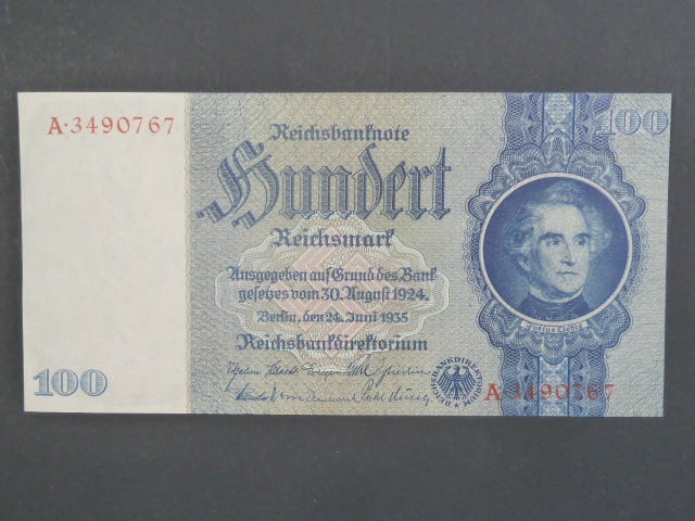 Německo, 100 RM 1935 série A,válečné vydání