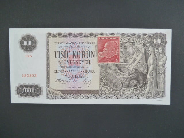 1000 Ks 25.11.1940, kolkovaná série 1K6