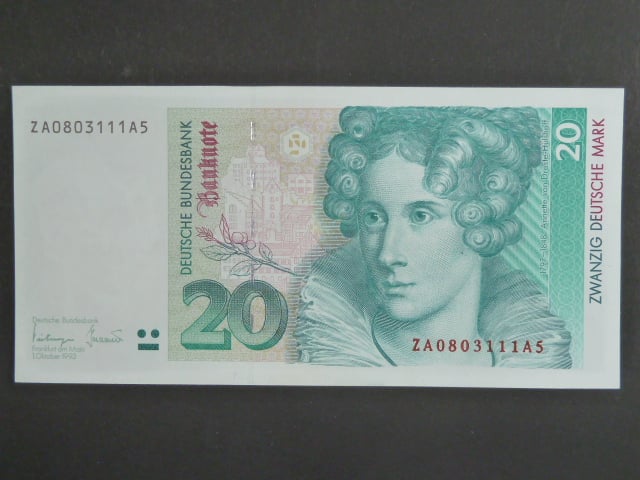 Bundesrepublik, 20 Deutsche Mark 1.10.1993 náhradní série ZA, Ros. 304b