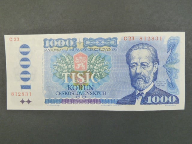 1000 Kčs 1985 série C 23, sériové čísla blíž u sebe