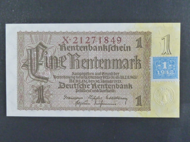 DDR - 1 DM 1948 (1937) série X s kolkem, 8-mi místný říšský číslovač