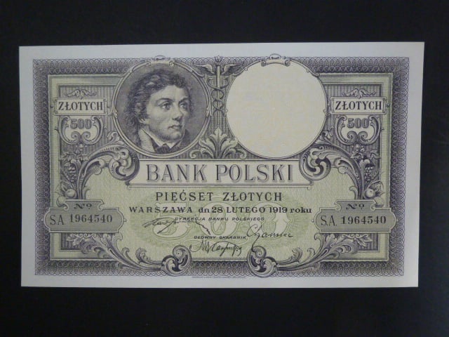 Polsko, 500 Zl 1919 série S.A.