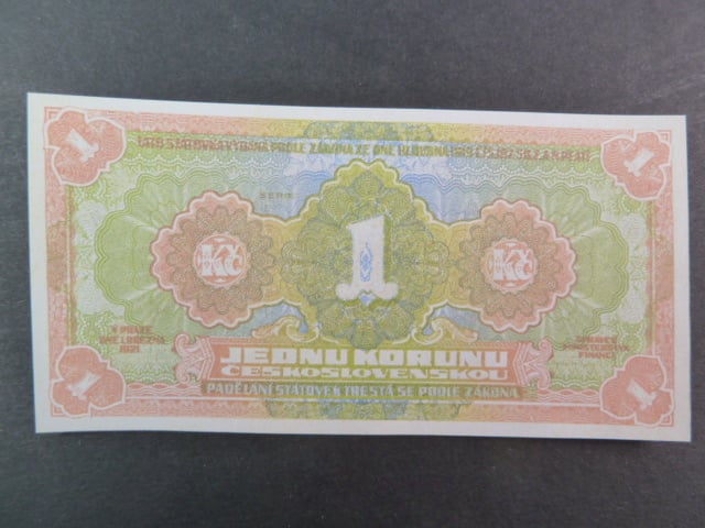 1 Kč 1919, návrh, jednostranná, pestrobarevná