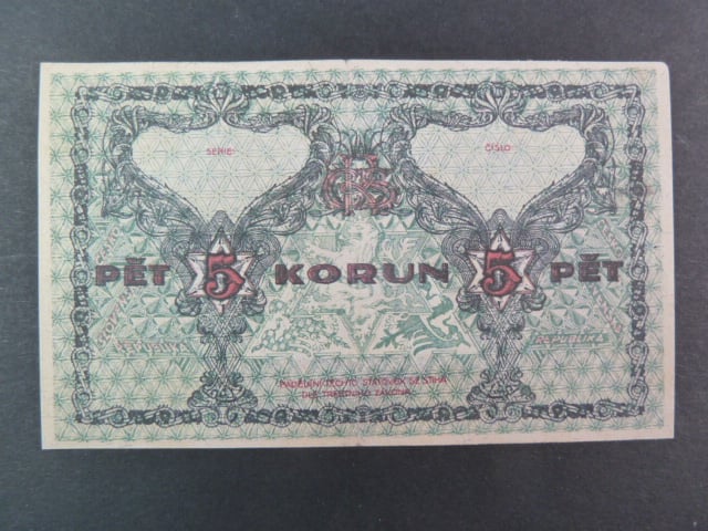 5 Kč 1919, návrh, oboustranná
