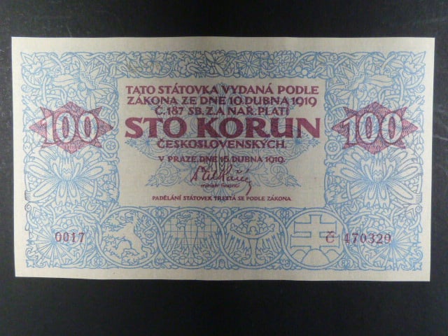 100 Kč 1919, oboustranná