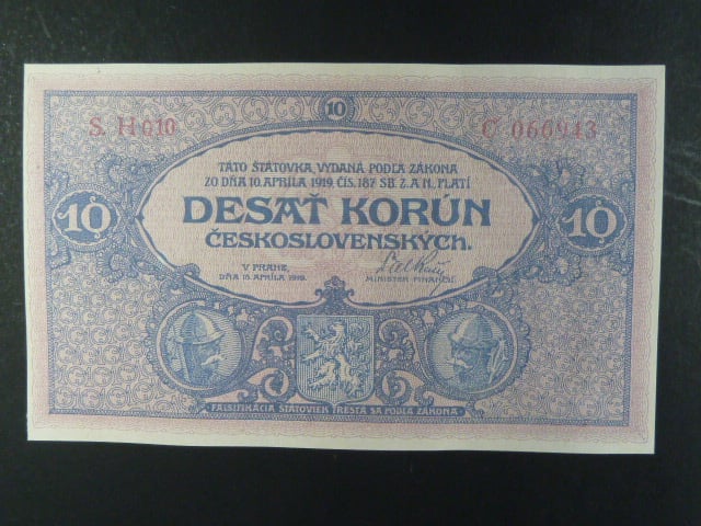 10 Kč 1919, oboustranná