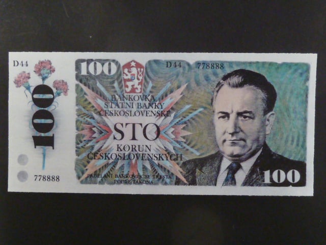 100 Kčs 1989, návrh, jednostranná