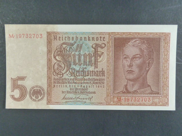 Německo, 5 Rtm 1942 série M, 8-mi místný číslovač, Ba. D1b