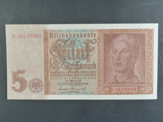 Německo, 5 Rtm 1942 série B, 8-mi místný číslovač, Ba. D1b