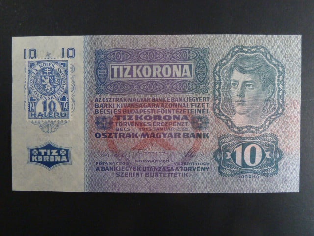 10 K 1915, kolkovaná - zoubkovaný kolek, bezvadná kvalita