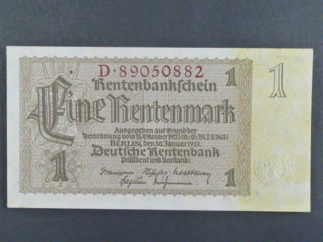 Německo, 1 Rtm 1937 série D, 8-mi místný říšský číslovač - "hnědý", Ba. D11b