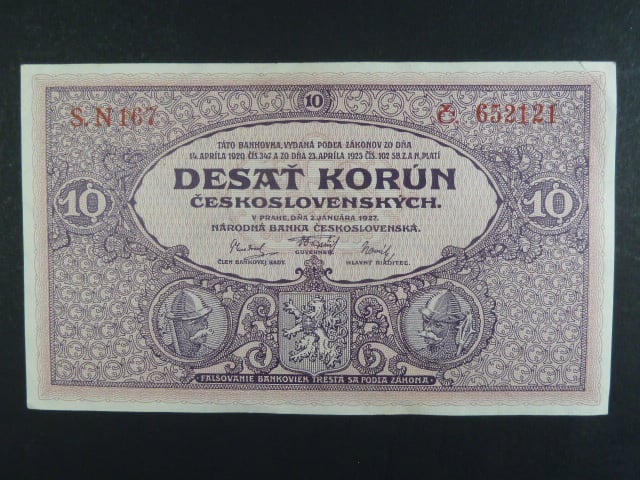 10 Kčs 2.1.1927 série N 167