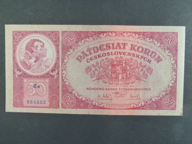 50 Kč 1.10.1929 série Za, Ba. 24b, Pi. 22a