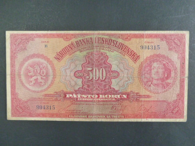 500 Kč 2.5.1929 série B "MÁJA"