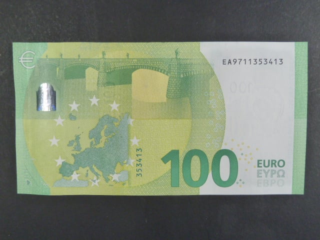 100 Euro 2019 série EA, podpis Lagarde, E016
