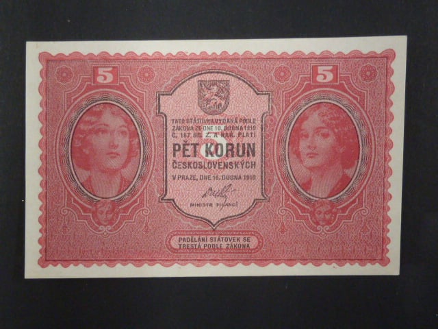 5 Kč 15. 4. 1919 série 0013, Ba. 008, Pi. 7a