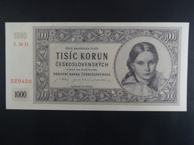 1000 Kčs 16.5.1945 série D 26