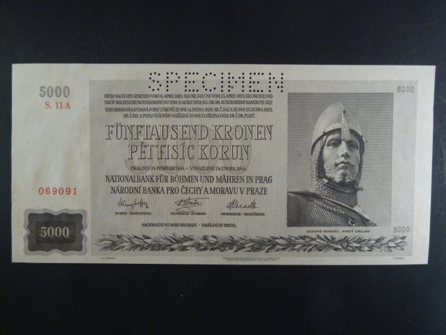 5000 K 24.2.1944 série 11 A, perf. SPECIMEN