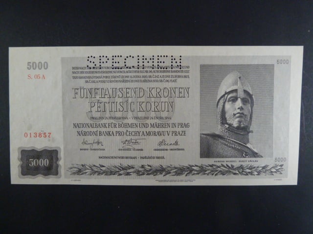 5000 K 24.2.1944 série 05 A, perf. SPECIMEN