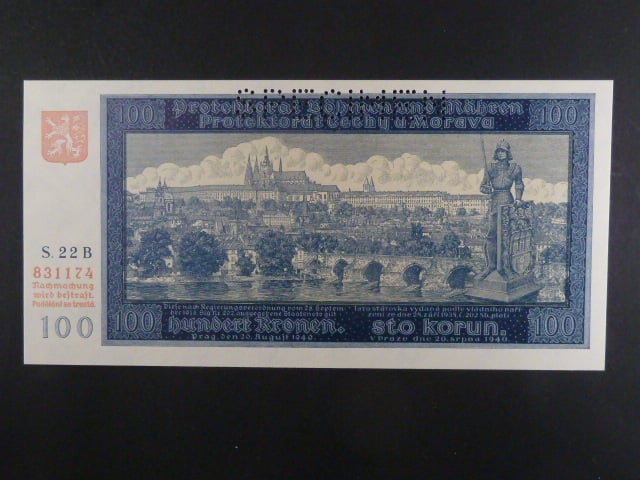 100 K 1940, série 22 B I. vydání, perf. SPECIMEN