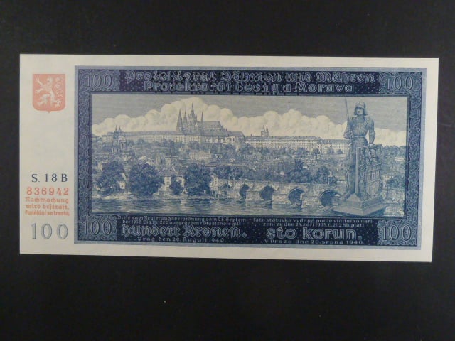 100 K 1940, série 18 B I. vydání, perf. SPECIMEN