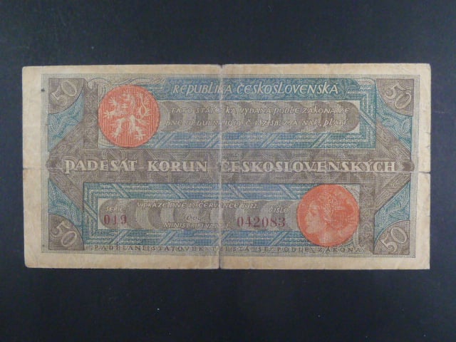 50 Kč 12.7.1922, série 019