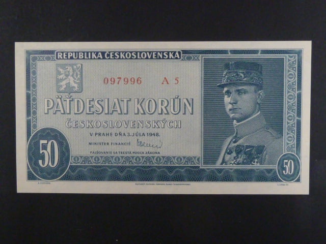 50 Kčs 3.7.1948, serie A 5
