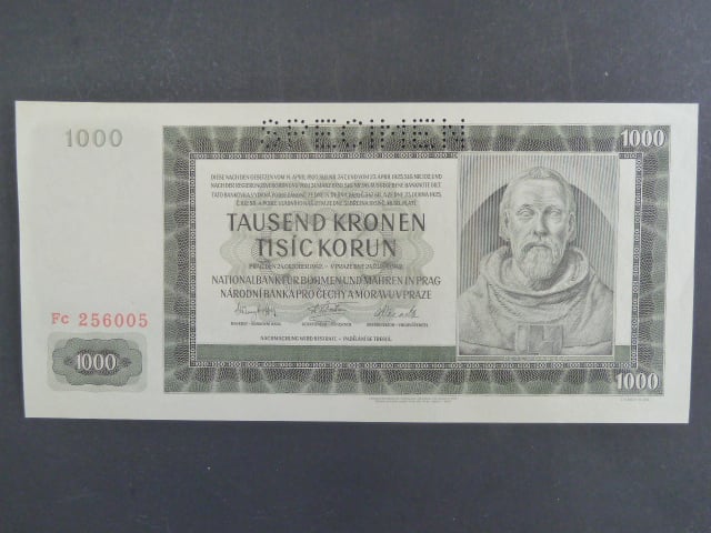 1000 K 1942 série Ha, II. vydání, perf. SPECIMEN