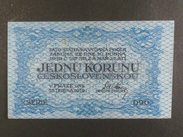 1 Kč 15. 4. 1919, s.090, modrá