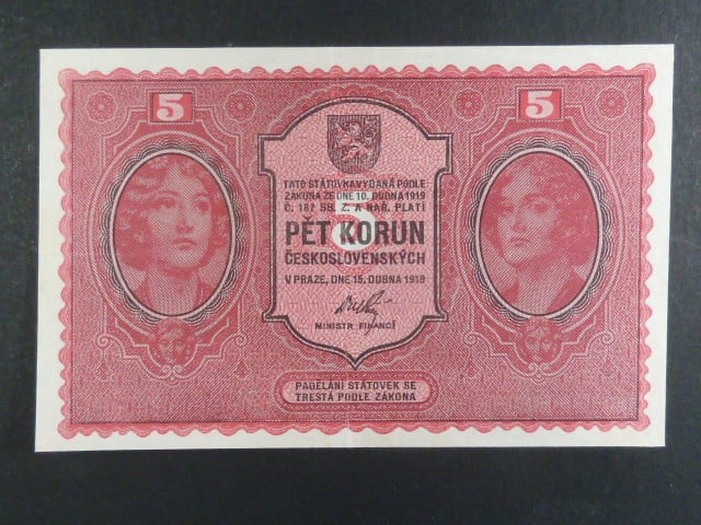 5 Kč 15. 4. 1919 série 0003, Ba. 008, Pi. 7a