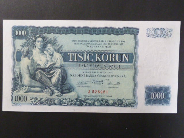 1000 Kč 25.5.1934, série J