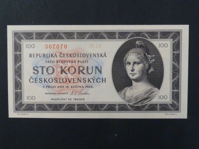 100 Kčs 1945 série B 28