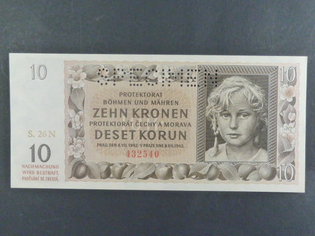 10 K 8.7.1942, série 26 N, perf. SPECIMEN