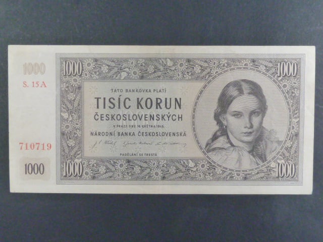 1000 Kčs 16.5.1945 série A 15