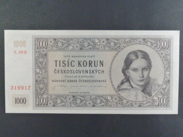 1000 Kčs 16.5.1945 série B 09