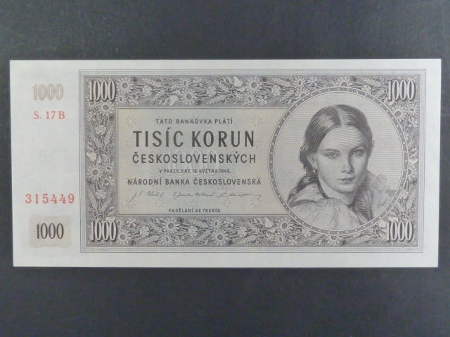 1000 Kčs 16.5.1945 série B 17