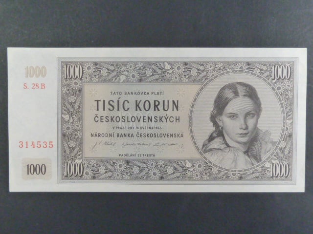 1000 Kčs 16.5.1945 série B 28
