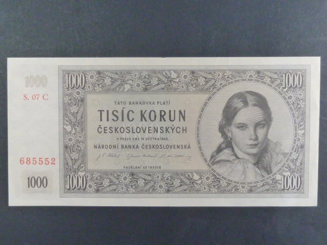 1000 Kčs 16.5.1945 série C 07 s perf. "3md"