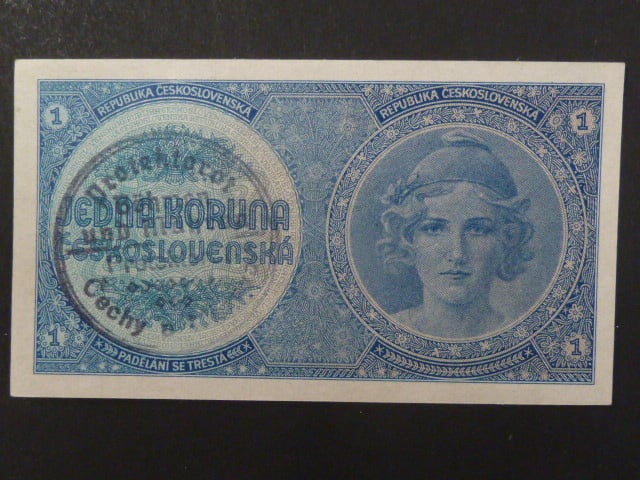 1 K 1938 série A 009, ruční přetisk