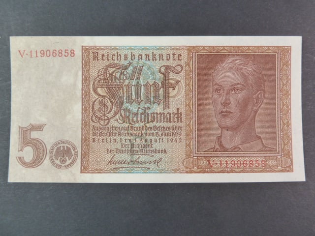 Německo, 5 Rtm 1942 série V, 8-mi místný číslovač, Ba. D1b
