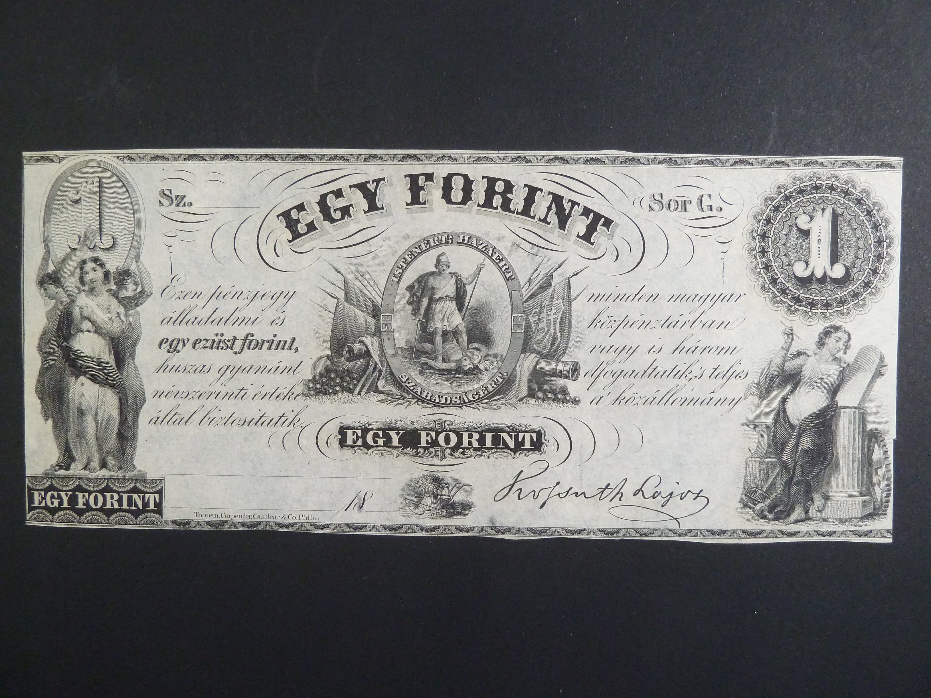 Košutovo exilové vydání, 1 Forint 18xx série G, Ri. 429