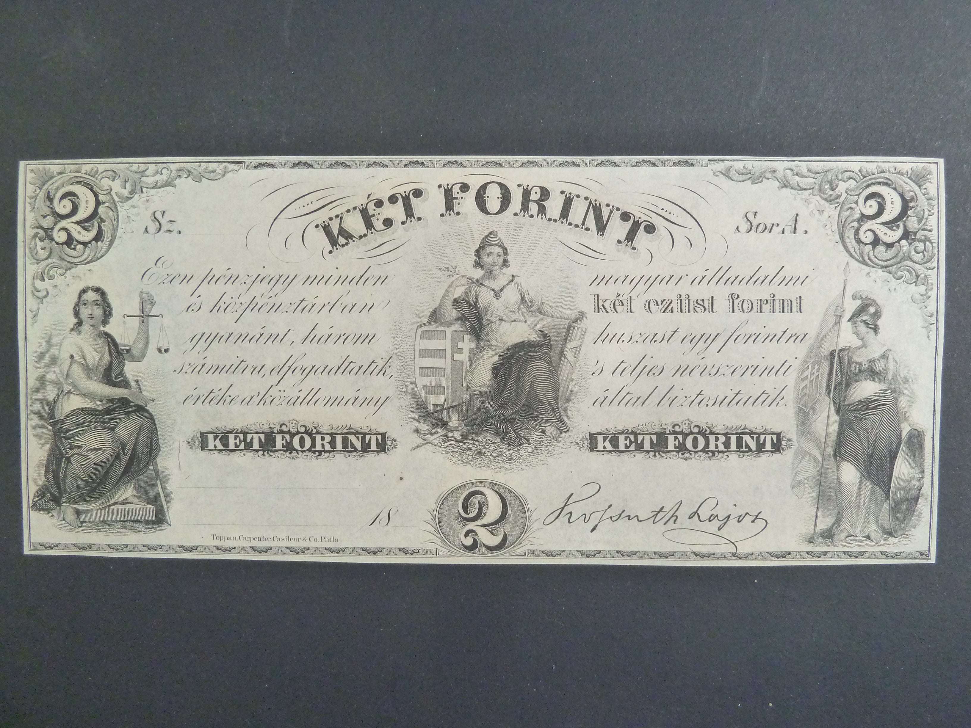 Košutovo exilové vydání, 2 Forint 18xx série A, Ri. 430