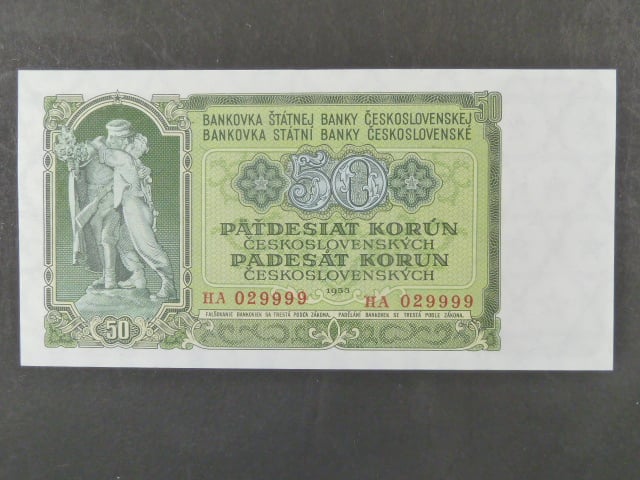 50 Kčs 1953 série HA, tiskárna STC Praha