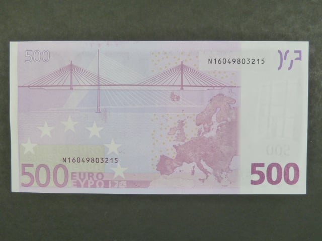 500 Euro 2002 s.N, Rakousko, podpis Jeana-Clauda Tricheta, F003 tiskárna Österreichische Banknoten und Sicherheitsdruck, Rakousko