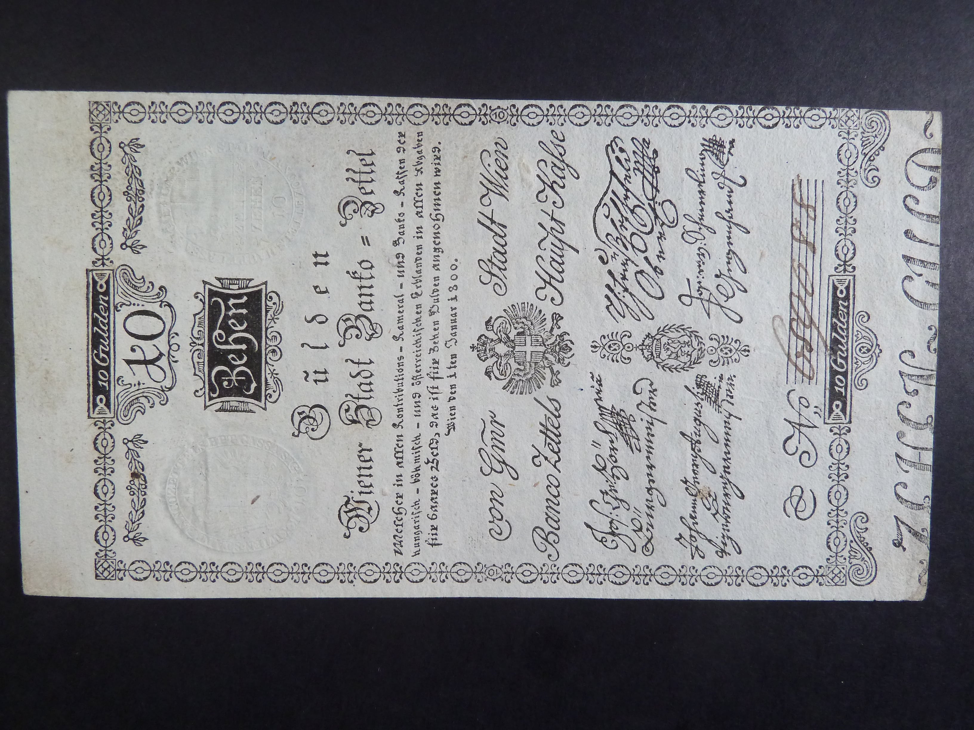 10 Gulden 1.1.1800, Ri. 33, Pi. A32