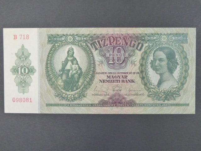 Maďarsko, 10 Pengö 1936 série B 228