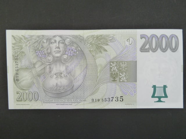 2000 Kč 1999 série B 19, Ba. CZ21, Pi.22