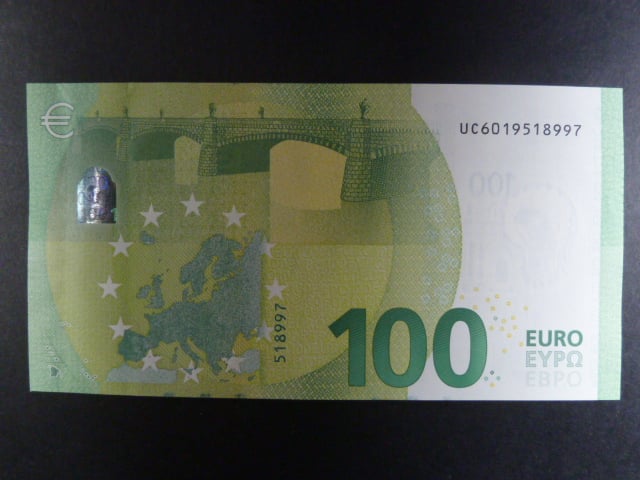 100 Euro 2019 s.UC, Francie podpis Mario Draghi, U001