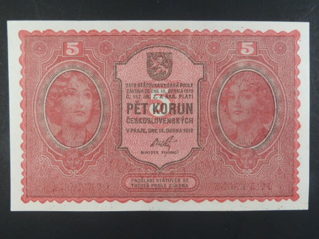 5 Kč 15. 4. 1919 série 0078